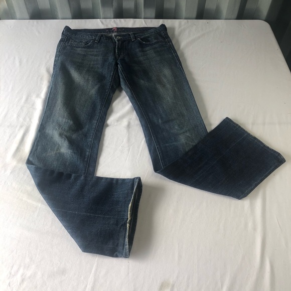 7 For All Mankind Womens jeans 30 Bootcut mid rise Blue Denim Casual Pants - Picture 3 of 12